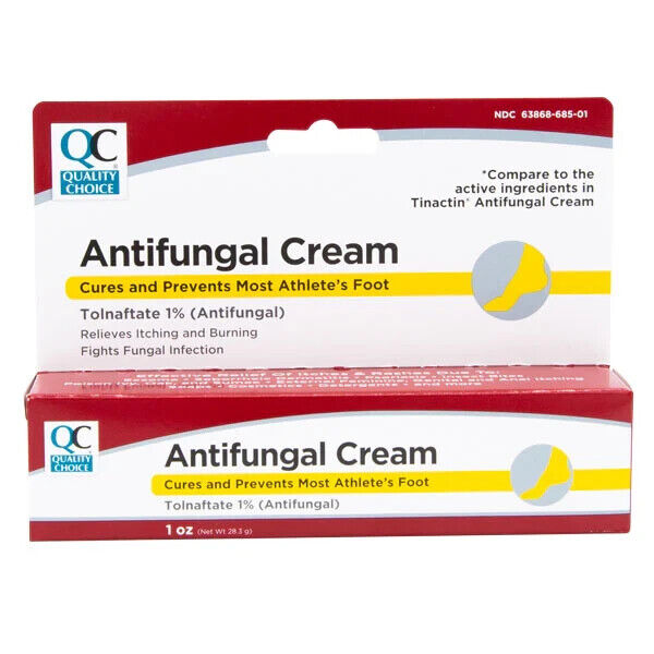 5 X QC Antifungal Foot Cream Tolnaftate 1% Compare to Tinactin 1 oz Exp 11/2026