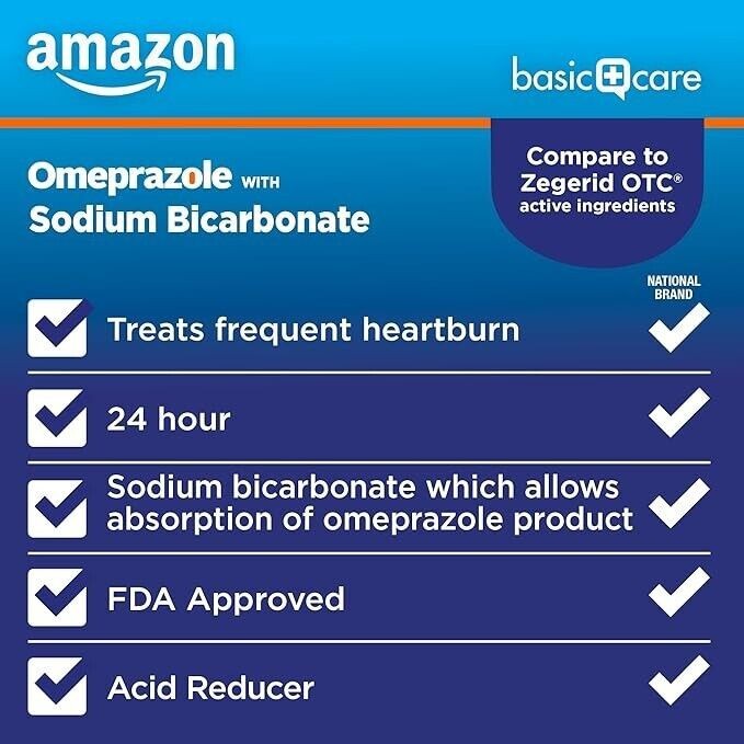 🔥 Omeprazole & Sodium Bicarbonate 20mg/1100mg (30ct) 3-pack 12/2027