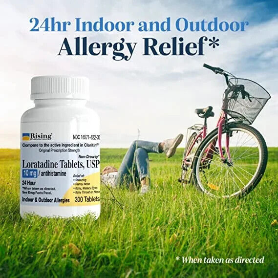 3 X Allergy Loratadine 10mg Antihistamine Non-Drowsy Tablets 300 Count