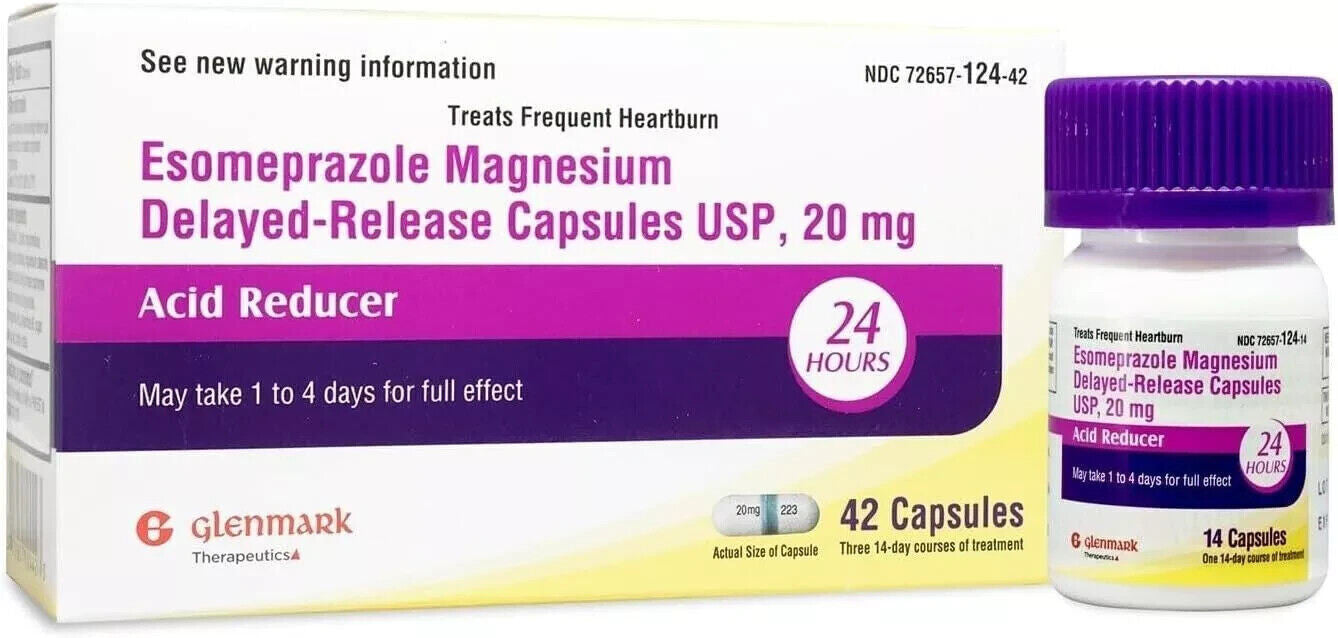 Glennmark Esomeprazole Magnesium 20 mg Nexium Generic (Total 900ct)