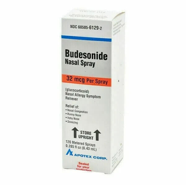 3 X Budesonide Nasal Spray 32mcg, 8.43mL, 120 Sprays Generic Rhinocort Exp 12/25
