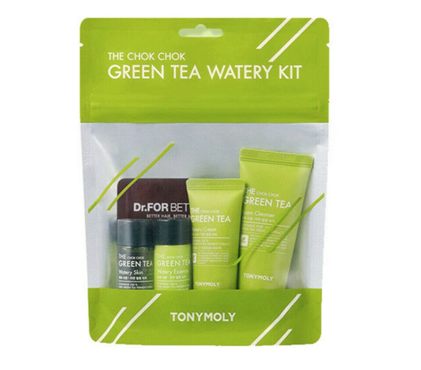 4 X TONYMOLY The Chok Chok Green Tea Watery Kit 6 items *K-Beauty* NEW/SEALED
