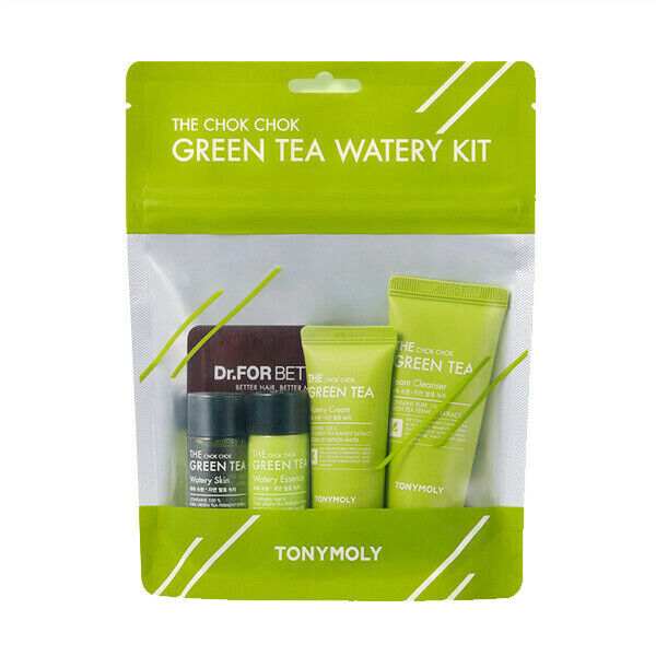 4 X TONYMOLY The Chok Chok Green Tea Watery Kit 6 items *K-Beauty* NEW/SEALED