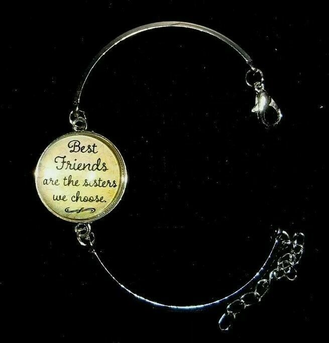 2 X "Best Friends are the Sisters We Choose" Cabochon Friendship Silver NEW