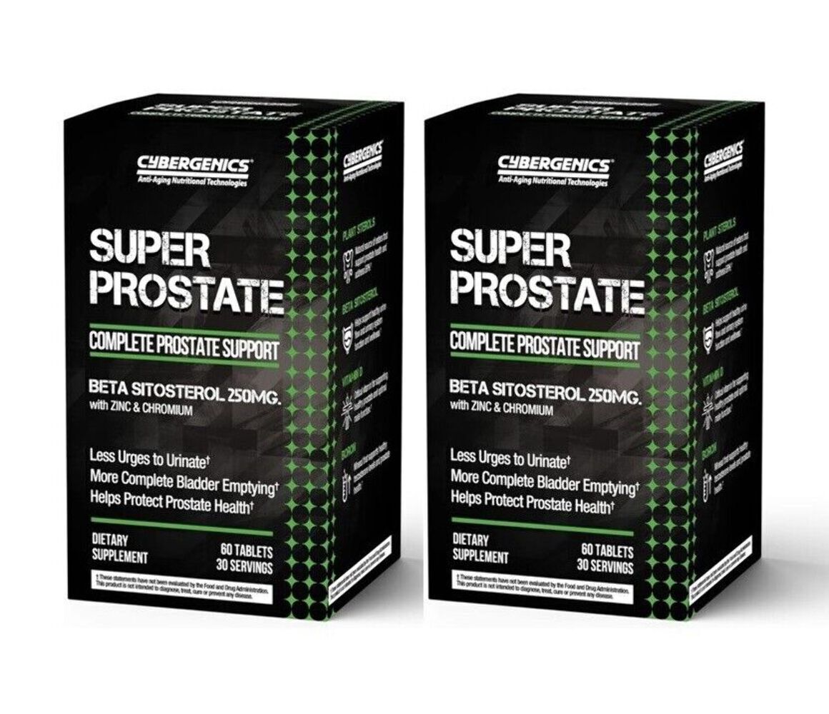 2 X SUPER PROSTATE By Cybergenics 60 Tablets each (Total 120) Exp 6/2026