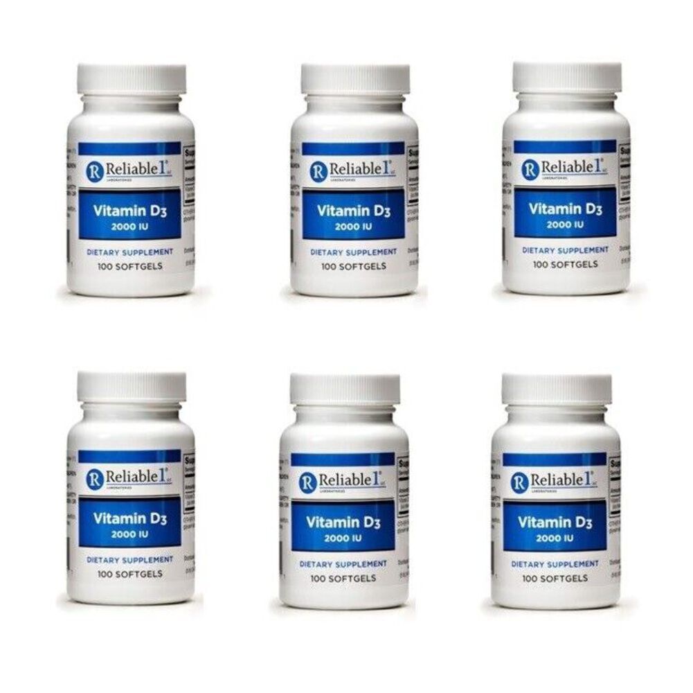 6 X Extra Strength VITAMIN D3 2000 IU (50mcg) 100 ct (Total 600) EXP 05/2026