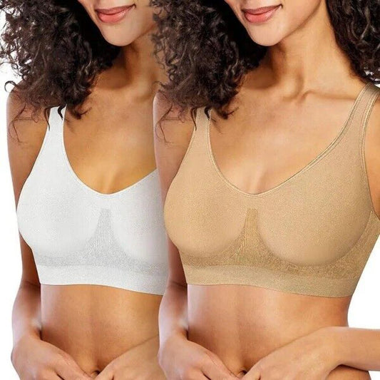 Bali Comfort Revolution Wire Free Shaping Bra- 2 Pack White/Lt Beige Sz 2XL NIB