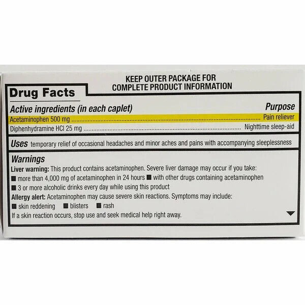 Major Acetaminophen PM 500mg - 50ct - 3 Pack (150 Caplets) Exp Date 04/2025