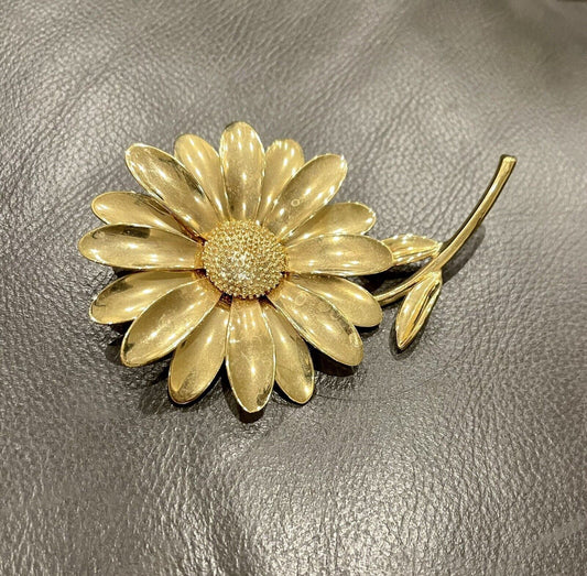 Banana Republic Large sunflower pin gold tone brooch pin