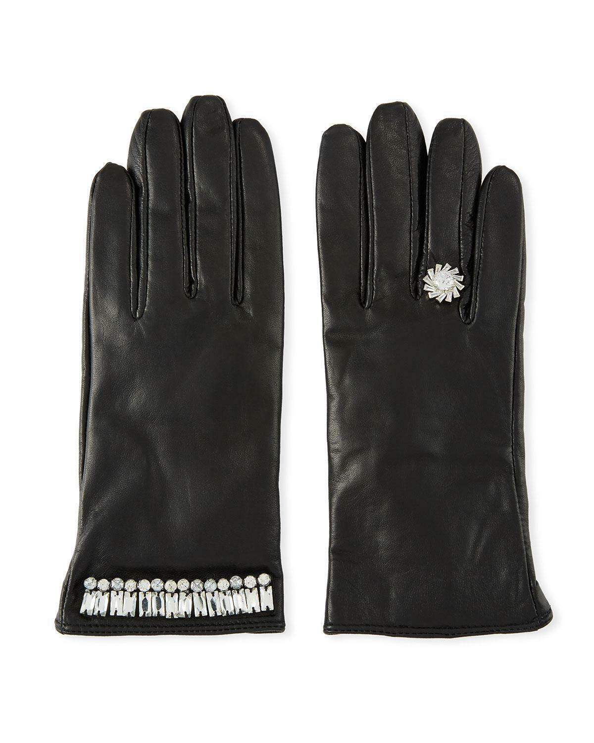 Karl Lagerfeld Bijoux Black Gloves in sheepskin leather Small NEW W TAG