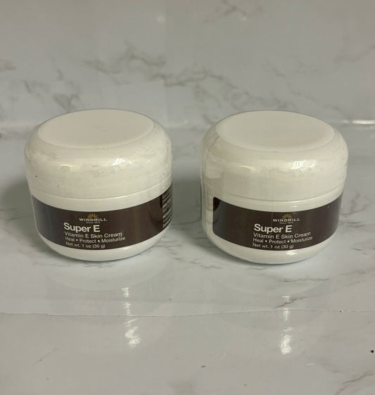 2 X Windmill Super E Moisturizing Vitamin E SkinCream Jar 1 oz /30g (Total 2 oz)
