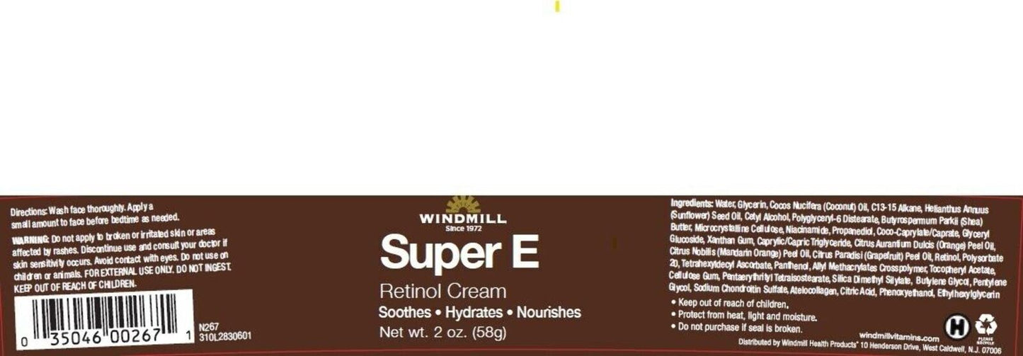 2 X Windmill Super E Retinol Cream, 2 oz (Total 4 oz)