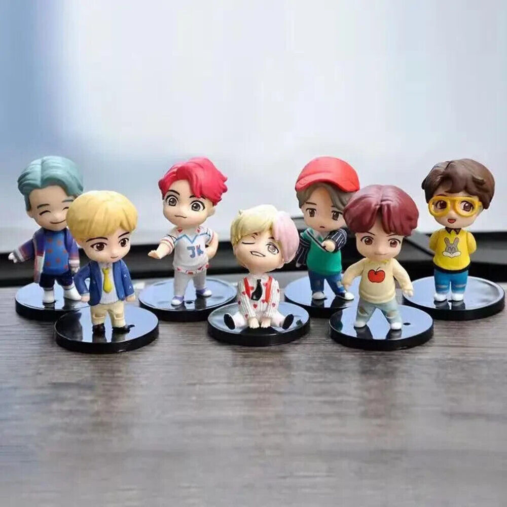 BTS Set of 7 Mini Figures Jimin V Jin Jhope Jungkook RM Suga Bangtan Boys NIB