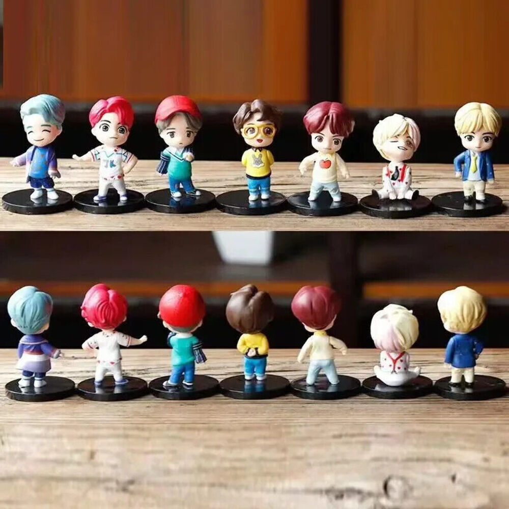 BTS Set of 7 Mini Figures Jimin V Jin Jhope Jungkook RM Suga Bangtan Boys NIB