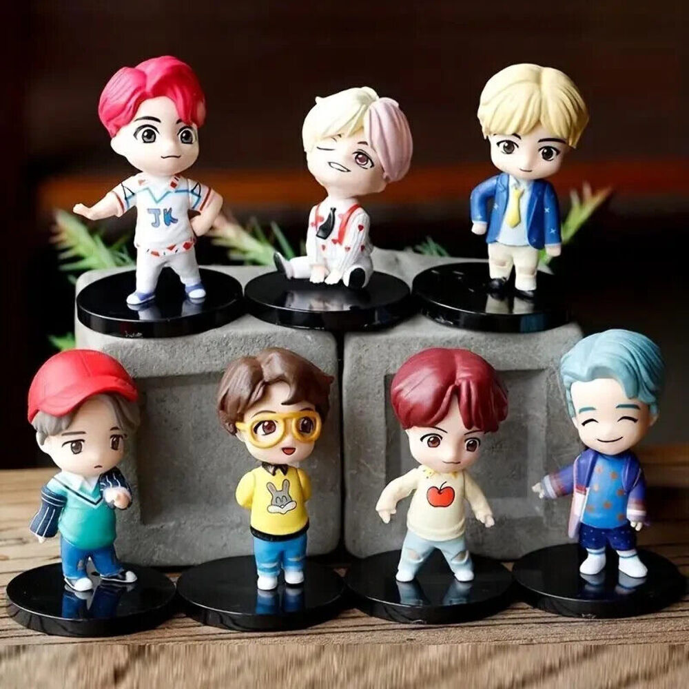 BTS Set of 7 Mini Figures Jimin V Jin Jhope Jungkook RM Suga Bangtan Boys NIB