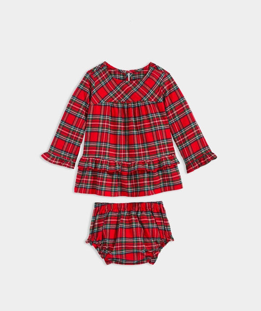 Vineyard Vines Baby Girl Tidings Tartan Dress Red Velvet (Size 12-18 month) NWT