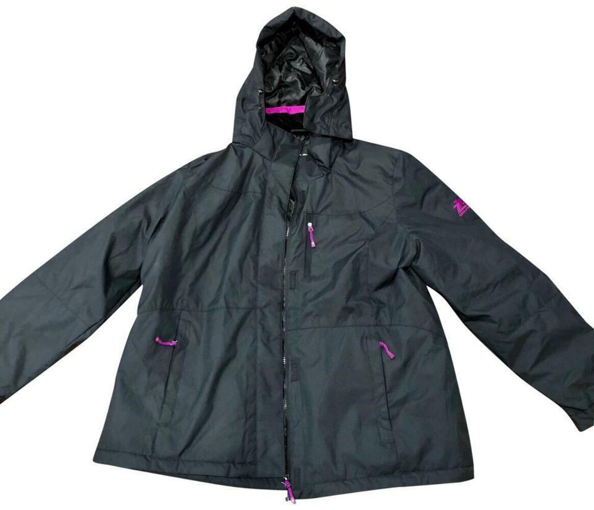 ZeroXposur Black Women's Down Filled Detachable Hood Coat Jacket Size 2XL NWT