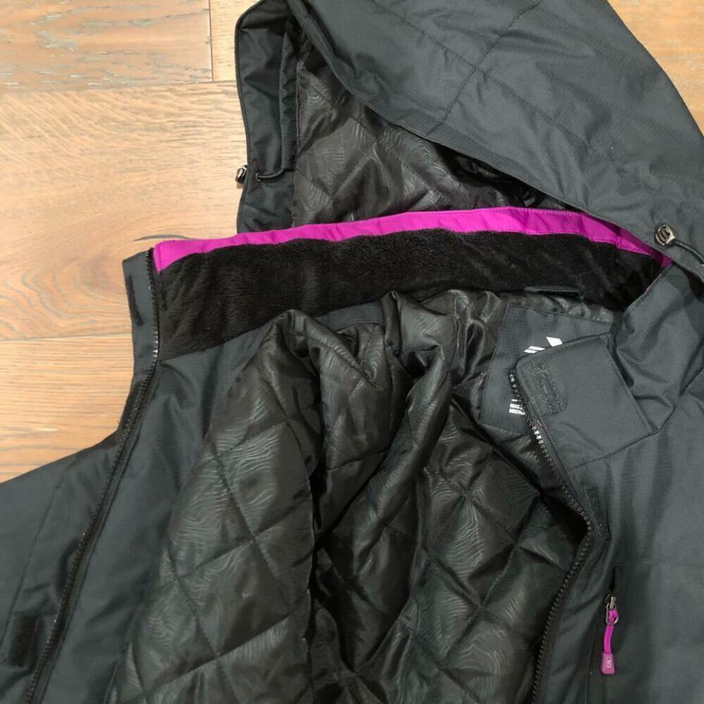 ZeroXposur Black Women's Down Filled Detachable Hood Coat Jacket Size 2XL NWT