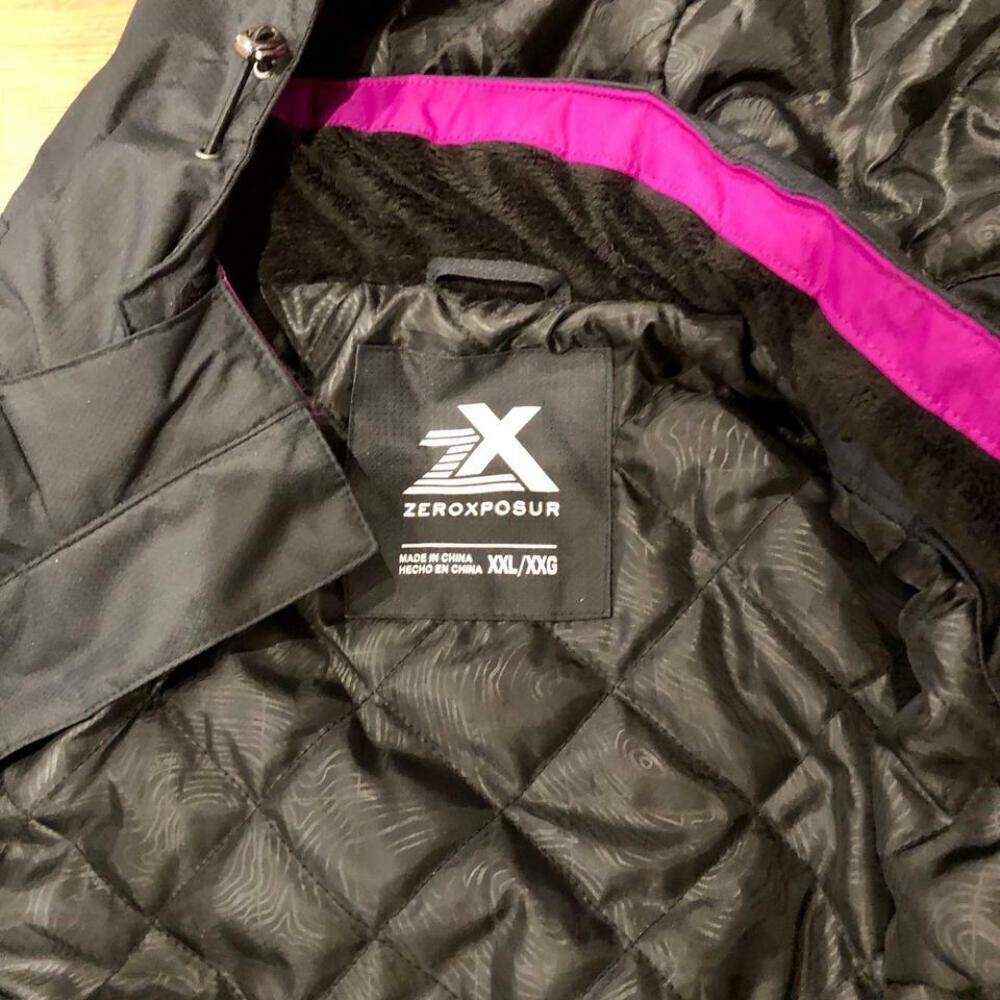 ZeroXposur Black Women's Down Filled Detachable Hood Coat Jacket Size 2XL NWT
