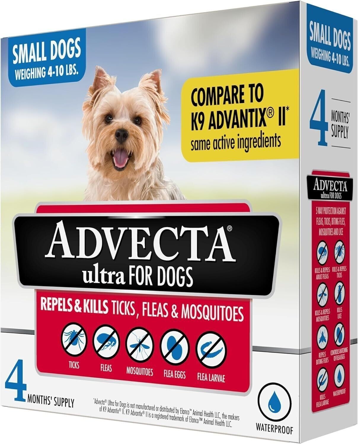 3 X ADVECTA ULTRA FOR DOGS SMALL (4 - 10 LBS) 4 MONTH (TOTAL 12 MONTH) NIB