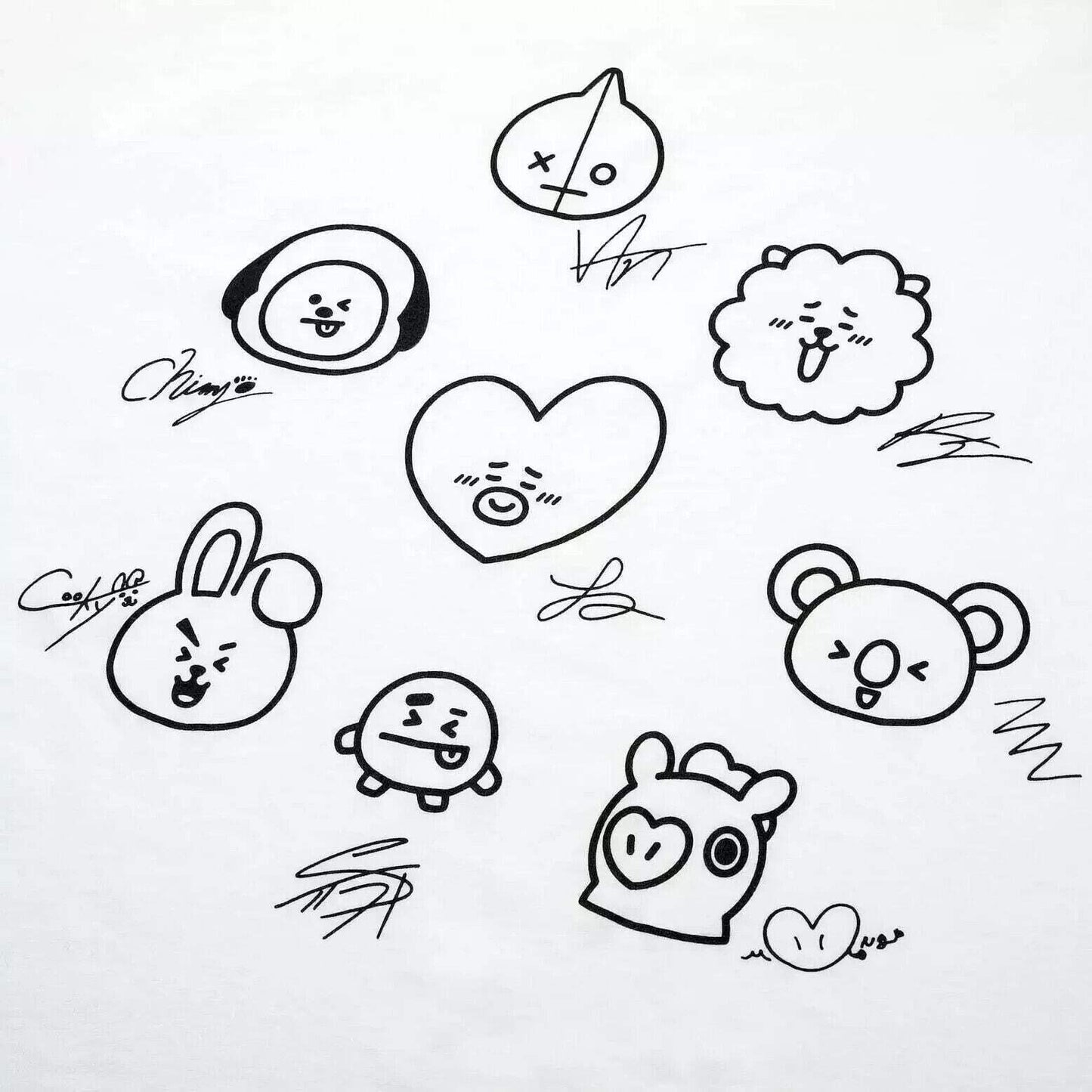 UNIQLO X BT21 - UT BTS Official Short Sleeve Graphic T-Shirt White NWT