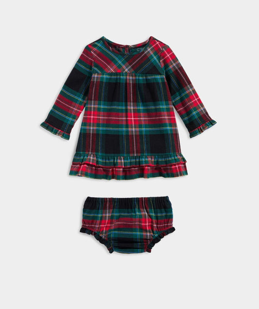 Vineyard Vines Baby Girl Tidings Tartan Dress Tartan Jet Black (Choose Size) NWT