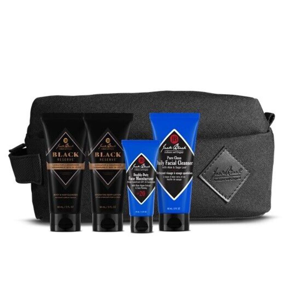 Jack Black Jacks Most Wanted 4- Piece & Travel Bag Set NEW IN BOX