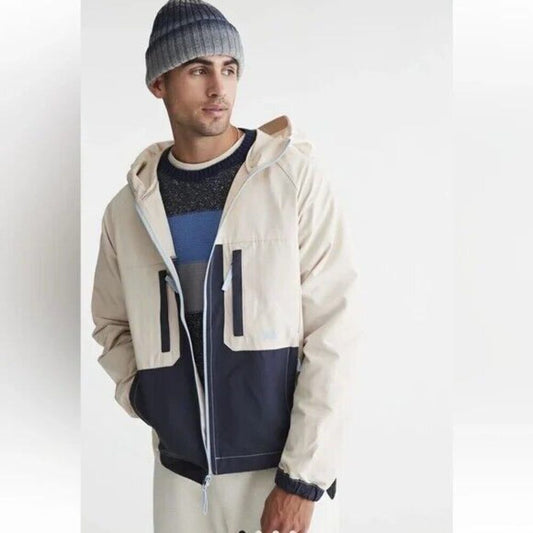 Without Walls Blocked Hooded Jacket Cream (Size L) NEW W TAG