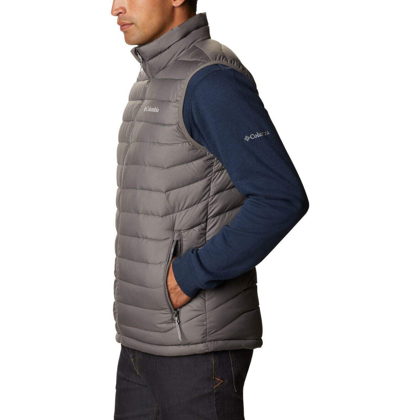COLUMBIA Men's Powder Lite Vest City Grey (Size M) Orig $130 NWT