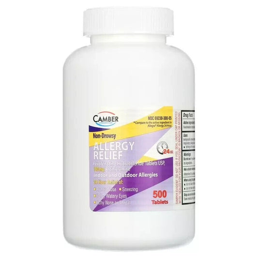 Allergy Relief | Fexofenadine HCl 180 mg Non-Drowsy Antihistamine | 500 tablet