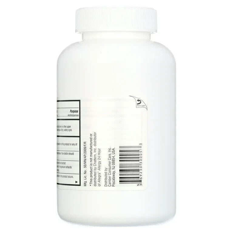 Allergy Relief | Fexofenadine HCl 180 mg Non-Drowsy Antihistamine | 500 tablet