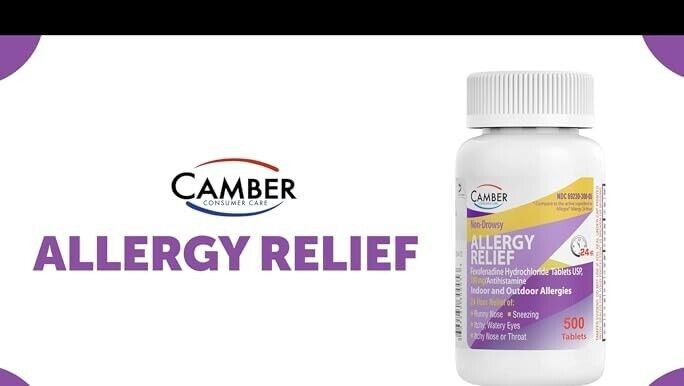 Allergy Relief | Fexofenadine HCl 180 mg Non-Drowsy Antihistamine | 500 tablet