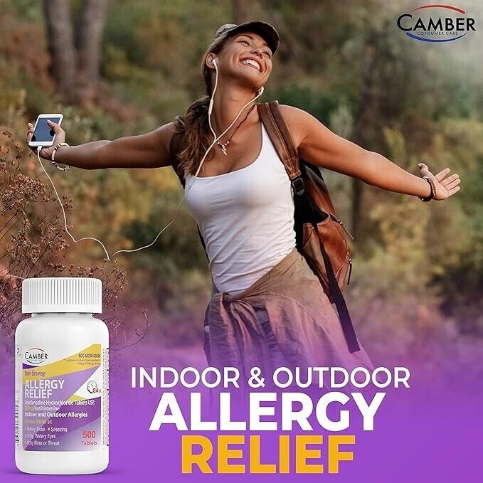Allergy Relief | Fexofenadine HCl 180 mg Non-Drowsy Antihistamine | 500 tablet