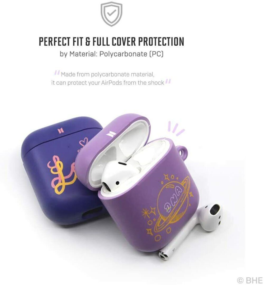 BTS DNA Purple Apple AirPods Case (1 & 2 Gen) Officially Licensed Product NIB