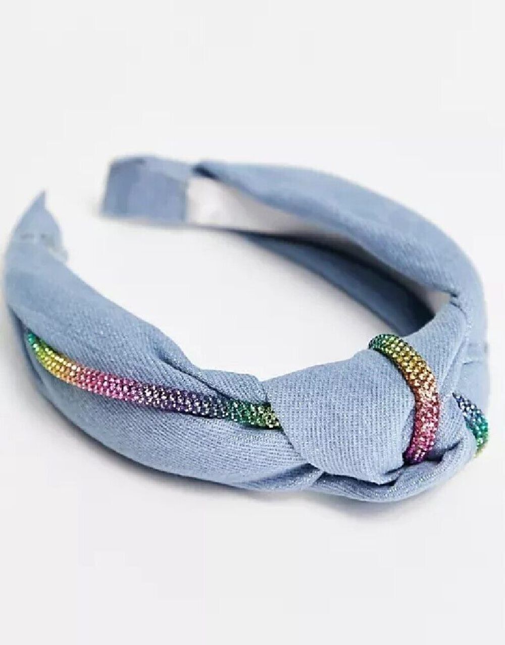 ALDO Nairibin knotted head band in rainbow and denim NEW W TAG