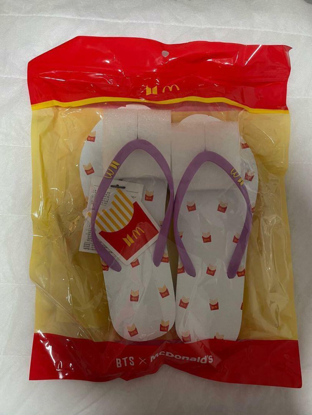 OFFICIAL BTS x McDonalds LOGO Flip Flops Merch AUTHENTIC US Women 8 NWT