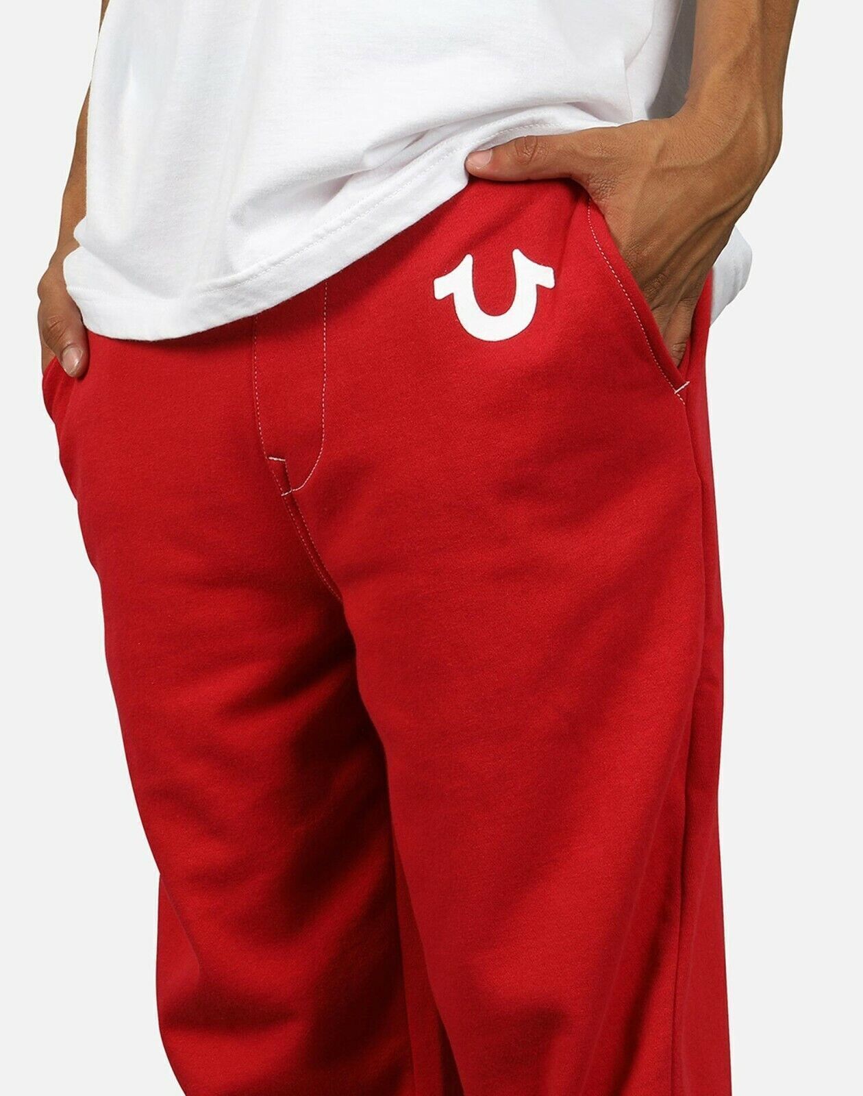 True Religion Men's Classic Jogger Sweatpants Small, Red/Blue NWT