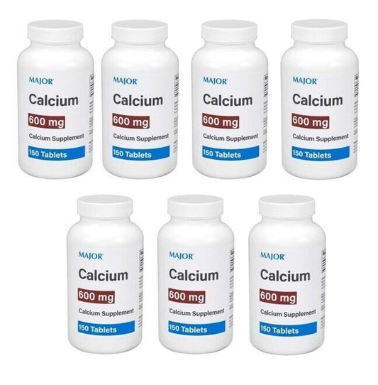 7 X MAJOR Calcium Supplement 600 mg, 150 Count (Total 1050) Exp: 7/2027 NEW