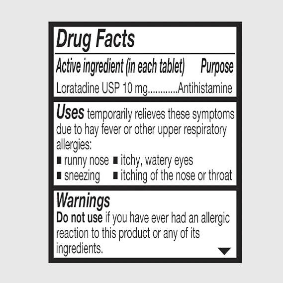 3 X Allergy Loratadine 10mg Antihistamine Non-Drowsy Tablets 300 Count