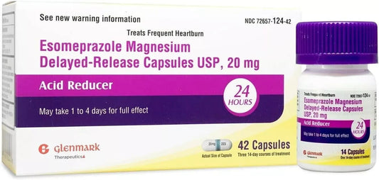 Glennmark Esomeprazole Magnesium 20 mg Nexium Generic (Total 900ct)