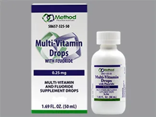 3 X PEDIATRIC MULTIVITAMIN W/ FLUORIDE 0.25MG DROP 50ML (Total 150ml) NEW IN BOX