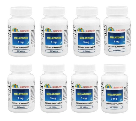 8 X Health Star Melatonin 3mg 60 Tablets (Total 480) NEW/SEALED Exp 2/2026