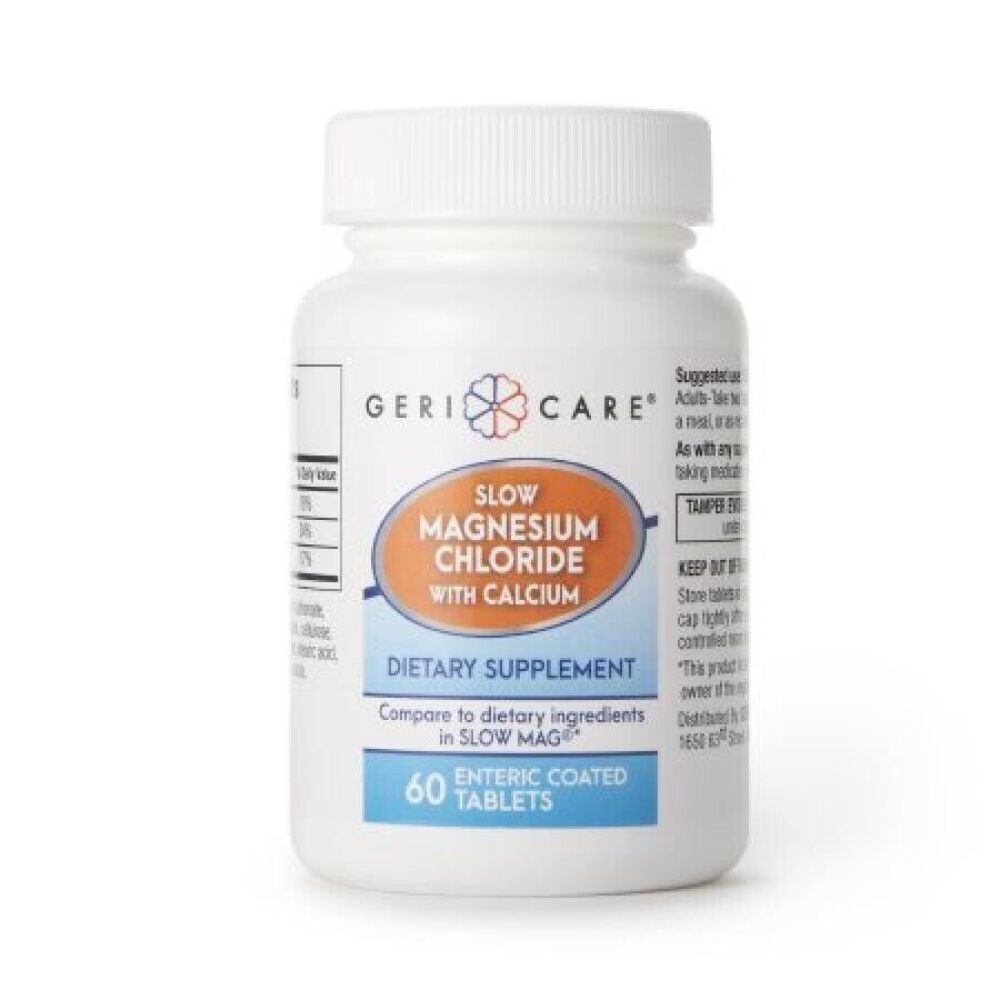 4 x Gericare Slow Magnesium Chloride w/ Calcium Tablets 60 ct (Total 240 ct) NEW