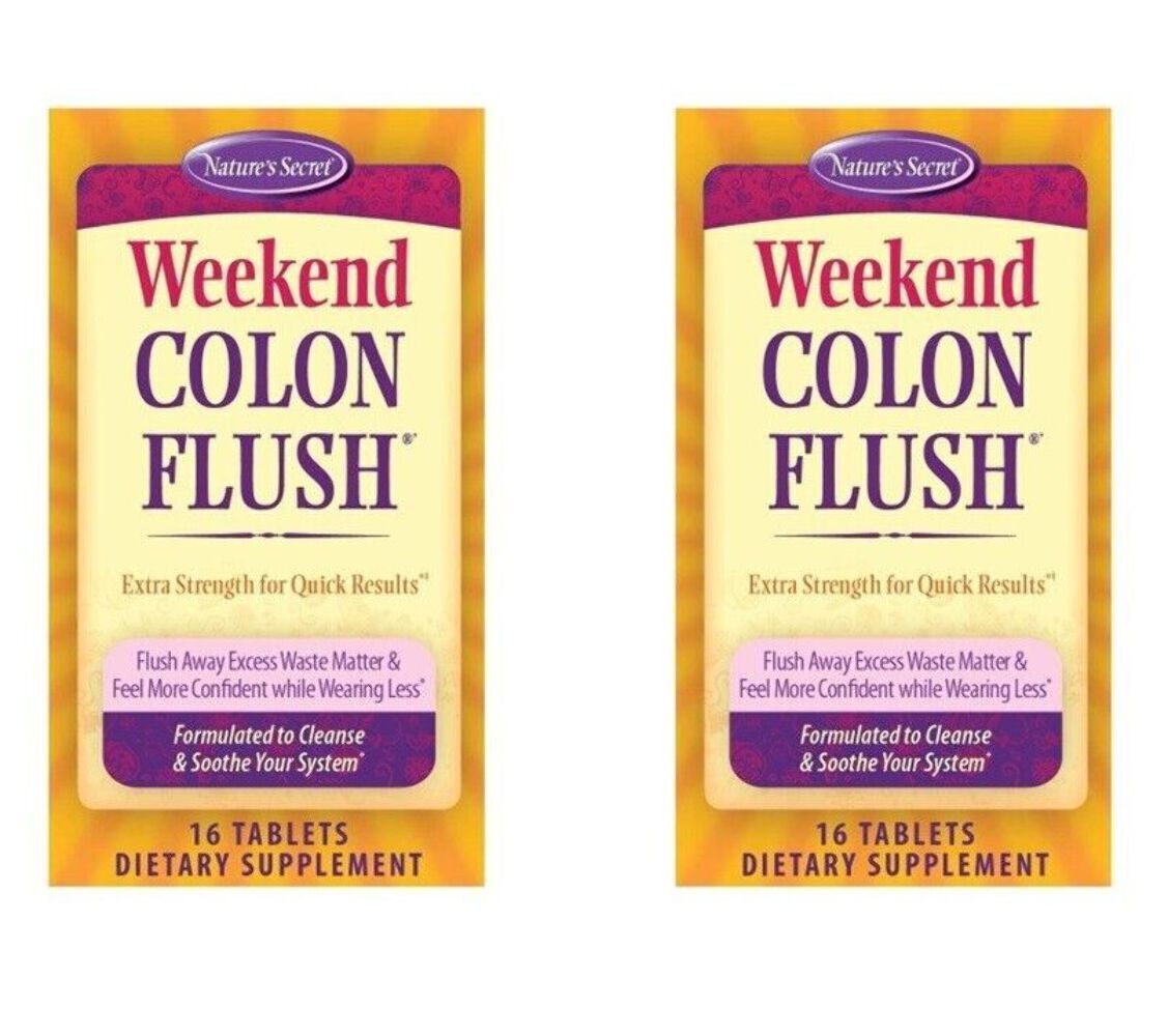 2 X Irwin Naturals Weekend Colon Flush Tablets 16 ct (Total 32) NEW IN BOX
