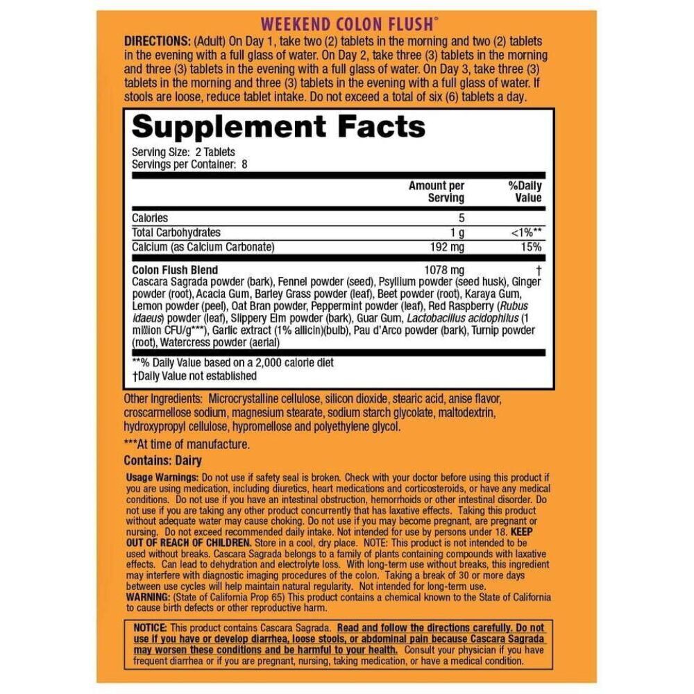 2 X Irwin Naturals Weekend Colon Flush Tablets 16 ct (Total 32) NEW IN BOX