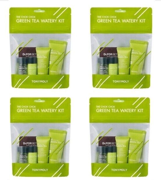 4 X TONYMOLY The Chok Chok Green Tea Watery Kit 6 items *K-Beauty* NEW/SEALED