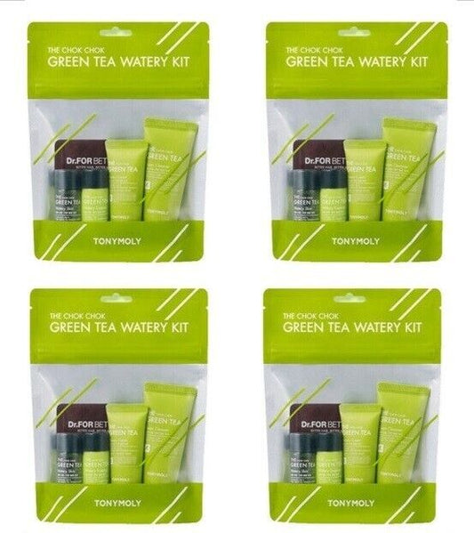 4 X TONYMOLY The Chok Chok Green Tea Watery Kit 6 items *K-Beauty* NEW/SEALED
