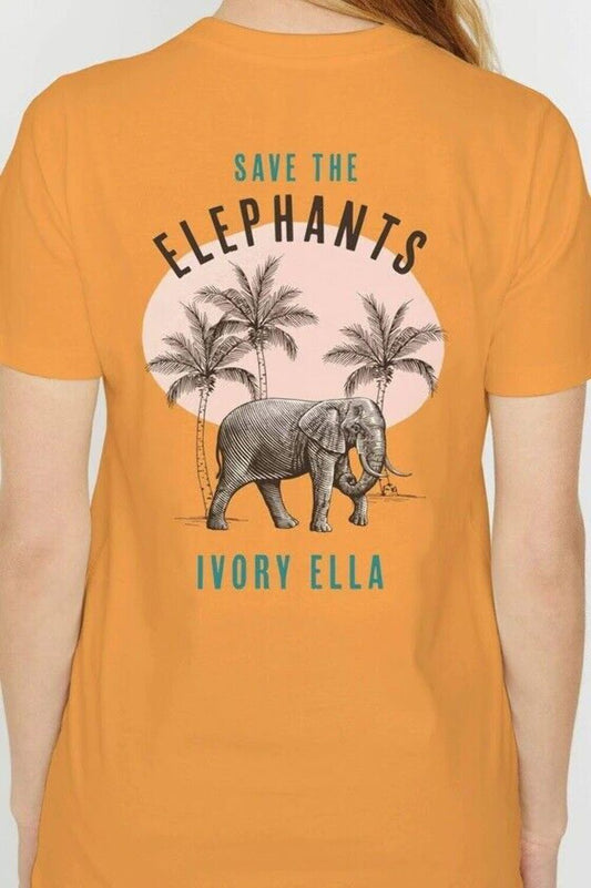 🐘 IVORY ELLA Ella Regular Fit Palms Tee Citrus Orange (XXL, 2XL) NEW W TAG
