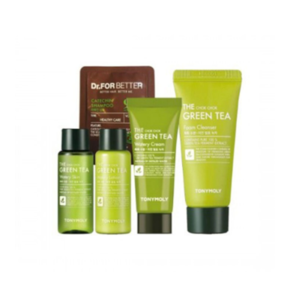 4 X TONYMOLY The Chok Chok Green Tea Watery Kit 6 items *K-Beauty* NEW/SEALED