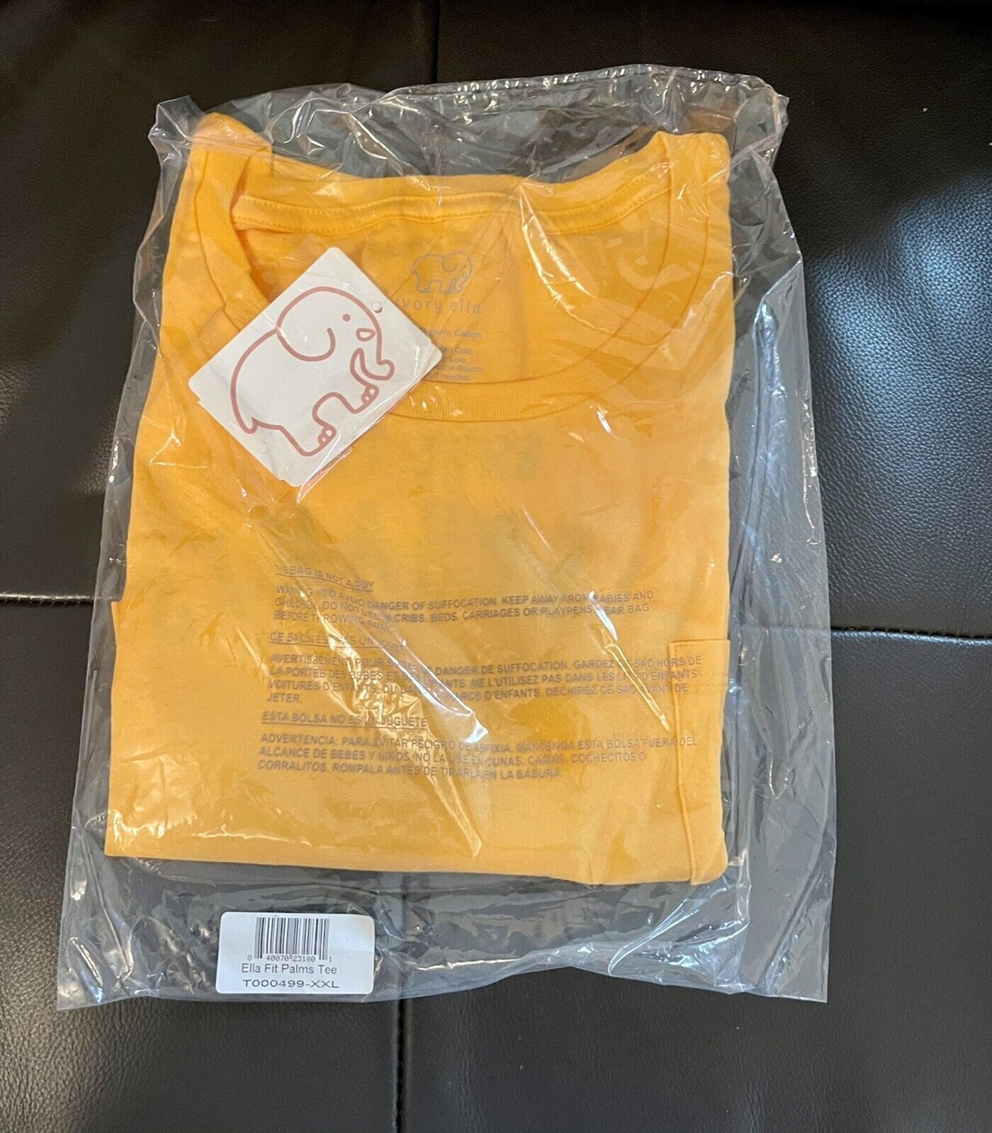 🐘 IVORY ELLA Ella Regular Fit Palms Tee Citrus Orange (XXL, 2XL) NEW W TAG